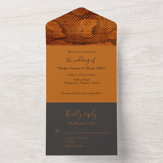 Hochzeitsfest mit wilder Schlange All In One Einladung (Innen Boden)