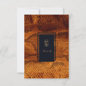 Hochzeitsfest mit wilder Schlange Dankeskarte (Rückseite)