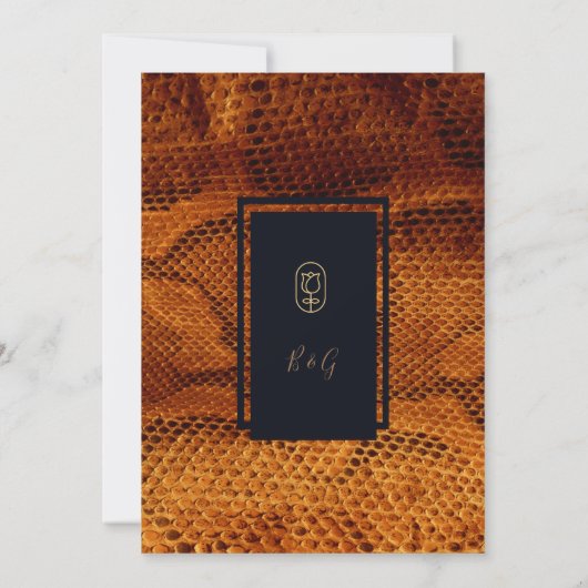 Hochzeitsfest mit wilder Schlange Einladung (Rückseite)