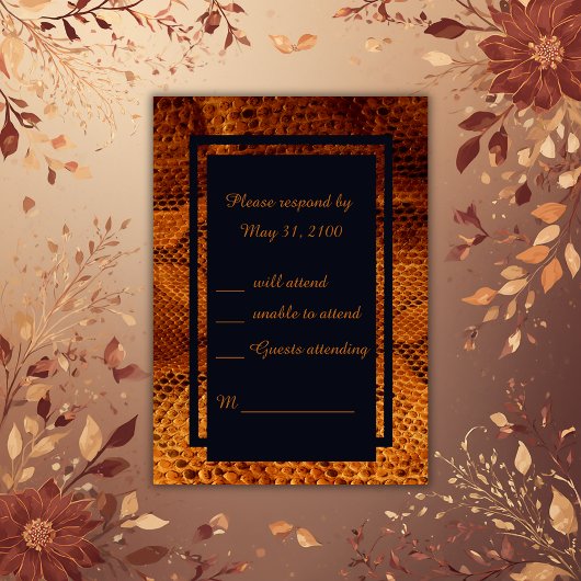 Hochzeitsfest mit wilder Schlange RSVP Karte