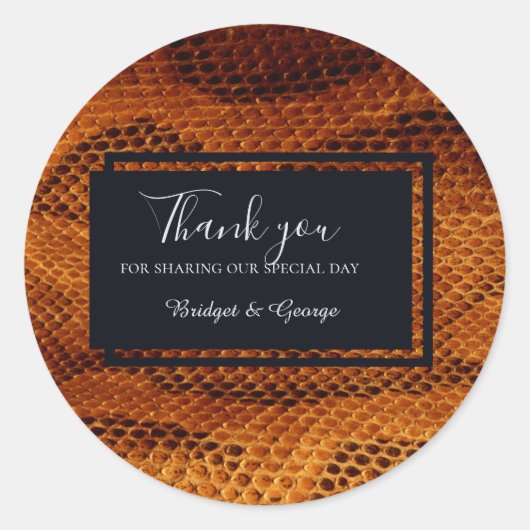 Hochzeitsfest mit wilder Schlange Runder Aufkleber (Vorderseite)