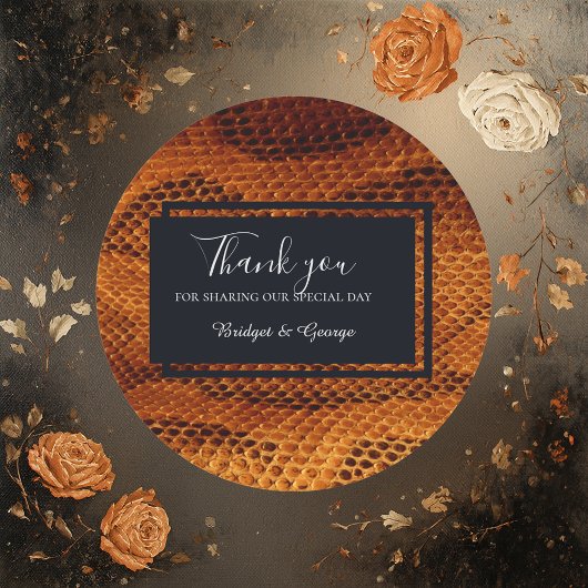 Hochzeitsfest mit wilder Schlange Runder Aufkleber