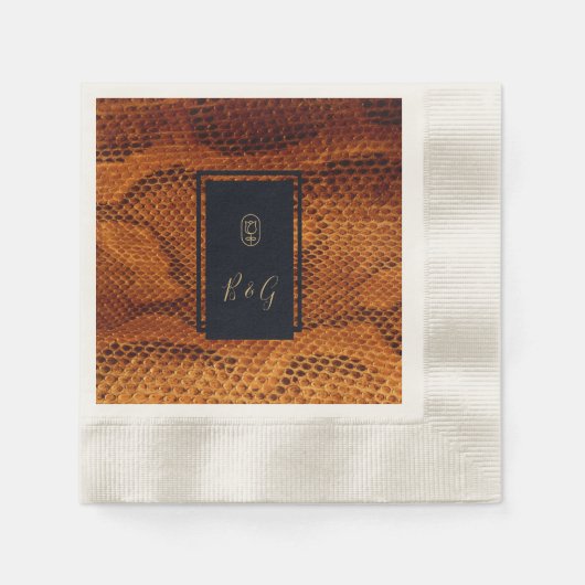 Hochzeitsfest mit wilder Schlange Serviette (Vorderseite)