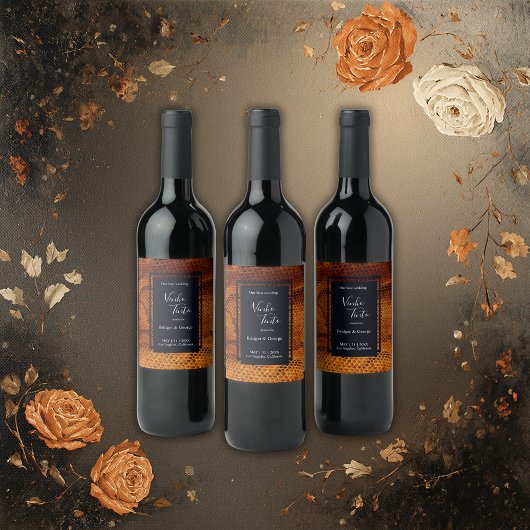 Hochzeitsfest mit wilder Schlange Weinetikett