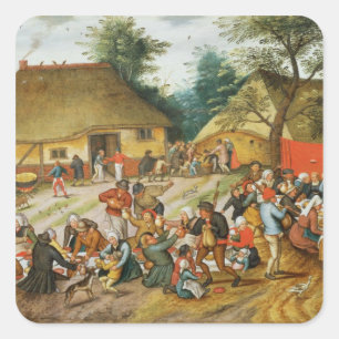 Hochzeitsfest Quadratischer Aufkleber