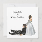 Hochzeitsfest Spaß auf Weiß Einladung (Vorderseite)