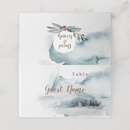 Hochzeitsfeste Platzkarten (Außenseite Aufgefaltet)