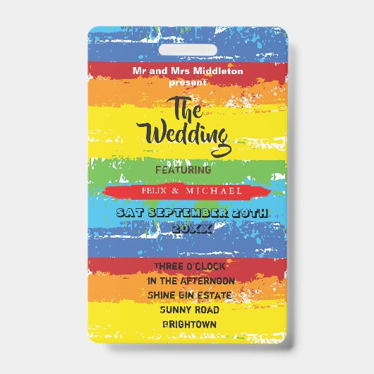 Hochzeitsfestspiele Rainbow Fun Ausweis (Front)