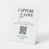 Hochzeitsfeststellung des Liebe-Fotos QR-Code Sockelschild (Vorderseite)