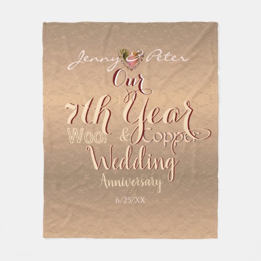 Hochzeitsfirma 7. Jahr Fleecedecke (Vorderseite)