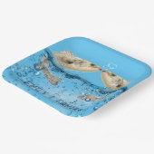 Hochzeitsfisch im Wasser mit Herzblasen Pappteller (Gewinkelt)