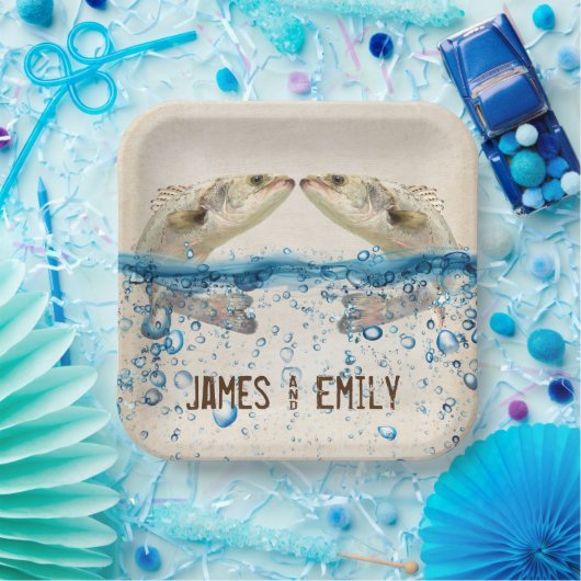 Hochzeitsfisch im Wasser Pappteller (Party)