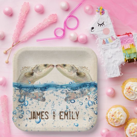 Hochzeitsfisch im Wasser Pappteller (Party)