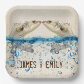 Hochzeitsfisch im Wasser Pappteller (Vorderseite)