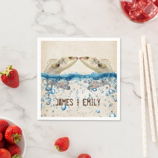 Hochzeitsfisch im Wasser Serviette (Beispiel)