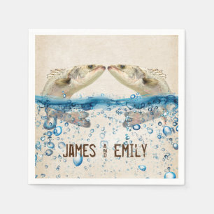 Hochzeitsfisch im Wasser Serviette