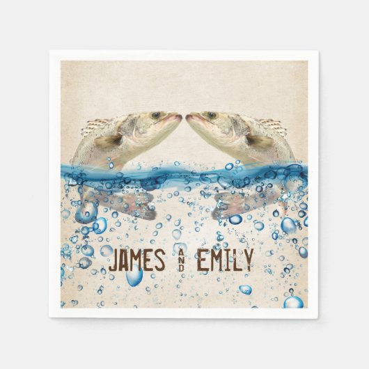 Hochzeitsfisch im Wasser Serviette (Vorderseite)