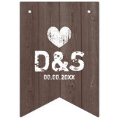 Hochzeitsflaggen für Vintages Holzkorn Wimpelkette (Zweite Fahne)