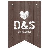 Hochzeitsflaggen für Vintages Holzkorn Wimpelkette (Dritte Fahne)