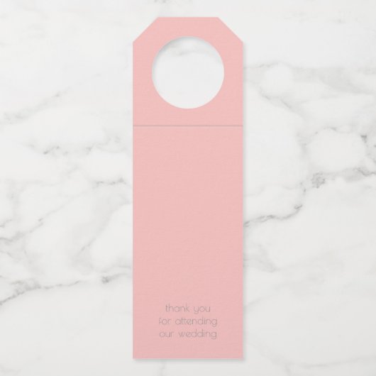 Hochzeitsflasche | Monogram Coral Floral BOHO Flaschenanhänger (Rückseite)