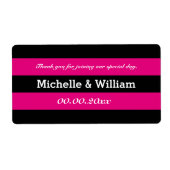 Hochzeitsflaschen mit rosa und schwarzem Streifen (Vorne)