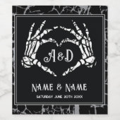 Hochzeitsflaschenetiketten Skeleton Herz Halloween Weinetikett (Einzelnes Label)