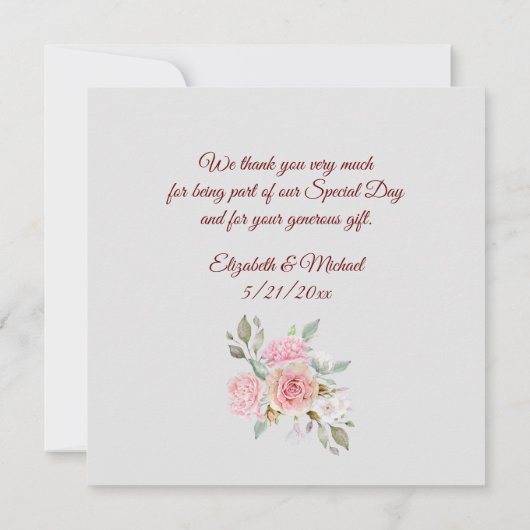 Hochzeitsflat Dankeschön-Karte Dankeskarte (Rückseite)