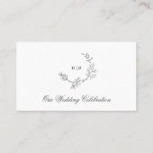 Hochzeitsflat mit traditionellem Blumenreath Platzkarte (Rückseite)