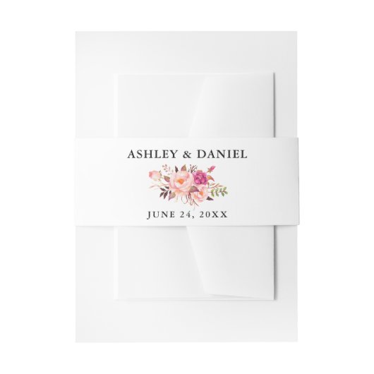 Hochzeitsflora Einladungsbanderole (Vorderseite Beispiel)