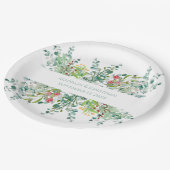 Hochzeitsflora Elegante Weinkultur Pappteller (Schrägansicht)