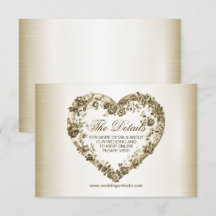 Hochzeitsflora Golden Verziert Heart Frame Elegant