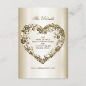 Hochzeitsflora Golden Verziert Heart Frame Elegant Begleitkarte (Vorderseite)