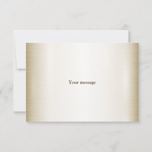 Hochzeitsflora Golden Verziert Heart Frame Elegant Dankeskarte (Rückseite)