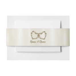 Hochzeitsflora Golden Verziert Heart Frame Elegant Einladungsbanderole