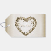 Hochzeitsflora Golden Verziert Heart Frame Elegant Geschenkanhänger (Rückseite Horizontal)