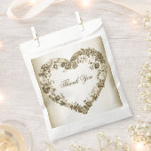 Hochzeitsflora Golden Verziert Heart Frame Elegant Geschenktütchen (Ausgeschnitten)