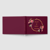 Hochzeitsflorale bordeauxrot geometrisch gästebuch (Voll)