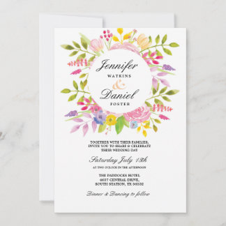 Hochzeitsflorale Einladung Elegante formelle Einla
