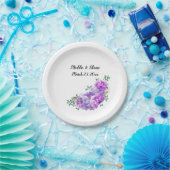 Hochzeitsflorale Lila Peonies Papier Teller (Party)
