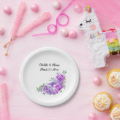 Hochzeitsflorale Lila Peonies Papier Teller (Party)