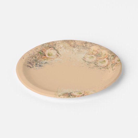 Hochzeitsflorale Party Pappteller (Schrägansicht)