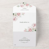 Hochzeitsflorale Wasserfarbe in einer Einladung (Außenbereich)