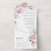 Hochzeitsflorale Wasserfarbe in einer Einladung (Innen Boden)