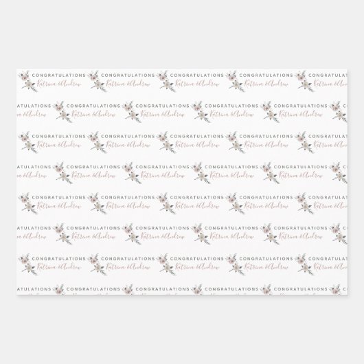 Hochzeitsflorentapapier Set 3 Geschenkpapier Set (Vorderseite 3)