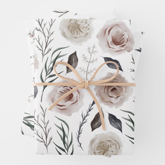 Hochzeitsflorentapapier Set 3 Geschenkpapier Set (Beispiel)