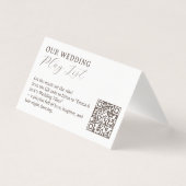Hochzeitsflug Reise QR-Code Playlist (Vorderseite)