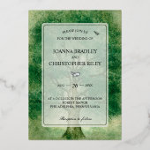 Hochzeitsfoil Einladung Wasserfarben Eichenbaum (Vorderseite)