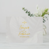 Hochzeitsfoil Tropischer Chic Folieneinladung (Stehend vorne)