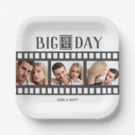 Hochzeitsfolienplatte 3 Fotos hinzufügen Pappteller