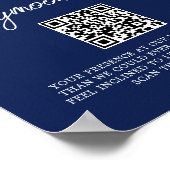 Hochzeitsfond für Hochzeitsfeiern in Navy Blue Flo Poster (Ecke)